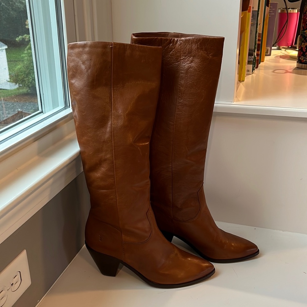 FRYE leather knee high boots new!
